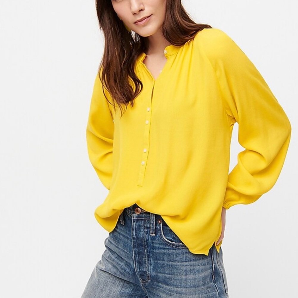J crew drapery long sleeve popover